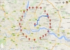 create a Google map AAA+  with 25 pointers and 1 driving  directions 