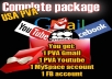 give you Complete package of USA PVA Gmail+YT+FB+Myspace+Twitter