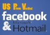 give you FACEBOOK& HOTMAIL account 2010 US PV 